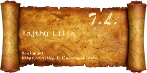 Tajthy Lilla névjegykártya
